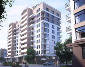 Создание фасада десятиэтажного дома